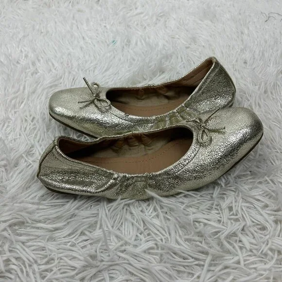 Seychelles Ballet Breathless Flats Womens 9 Gold Balletcore Comfort Casual Shoes - Picture 9 of 9
